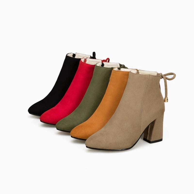BLXQPYT/Botas Mujer зимние ботинки новые женские с острым носком и пряжкой пикантные