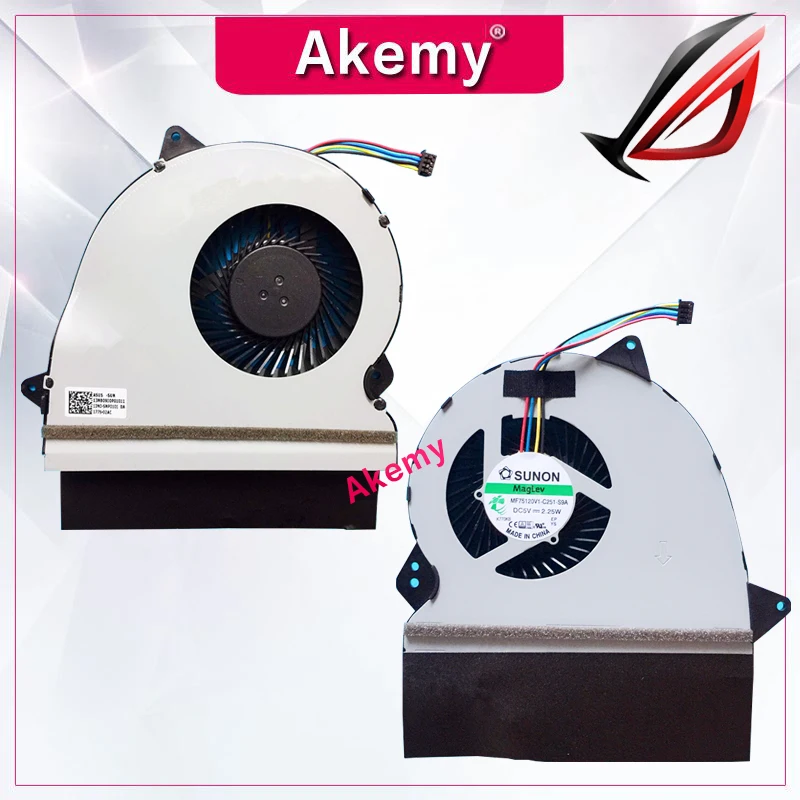 Akemy SSEA Вентилятор охлаждения процессора для ASUS ZX50J GL552 GL552J GL552JX MF75120V1-C251-S9A 13NB07Z1P01011