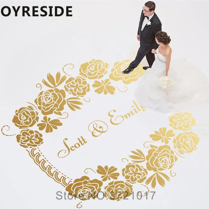

Custom Names Wedding Decoration Name Art Deisns Art Decoration FLowers Circles Floor Beatiful Wall Personalized Names M365