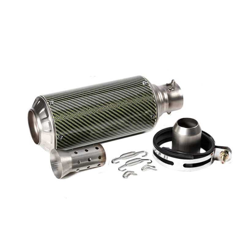 51mm Motorcycle Carbon Exhaust Tip Muffler Pipe Escape With Silencer Case For ER6N Z750 MT07 ATV Dirt Bike | Автомобили и