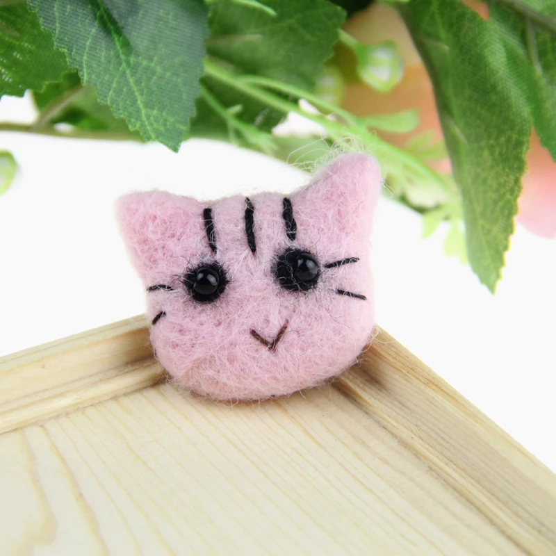 10 шт. игла Шерсть Войлок кошка ручной работы мультфильм животное улыбка котенок