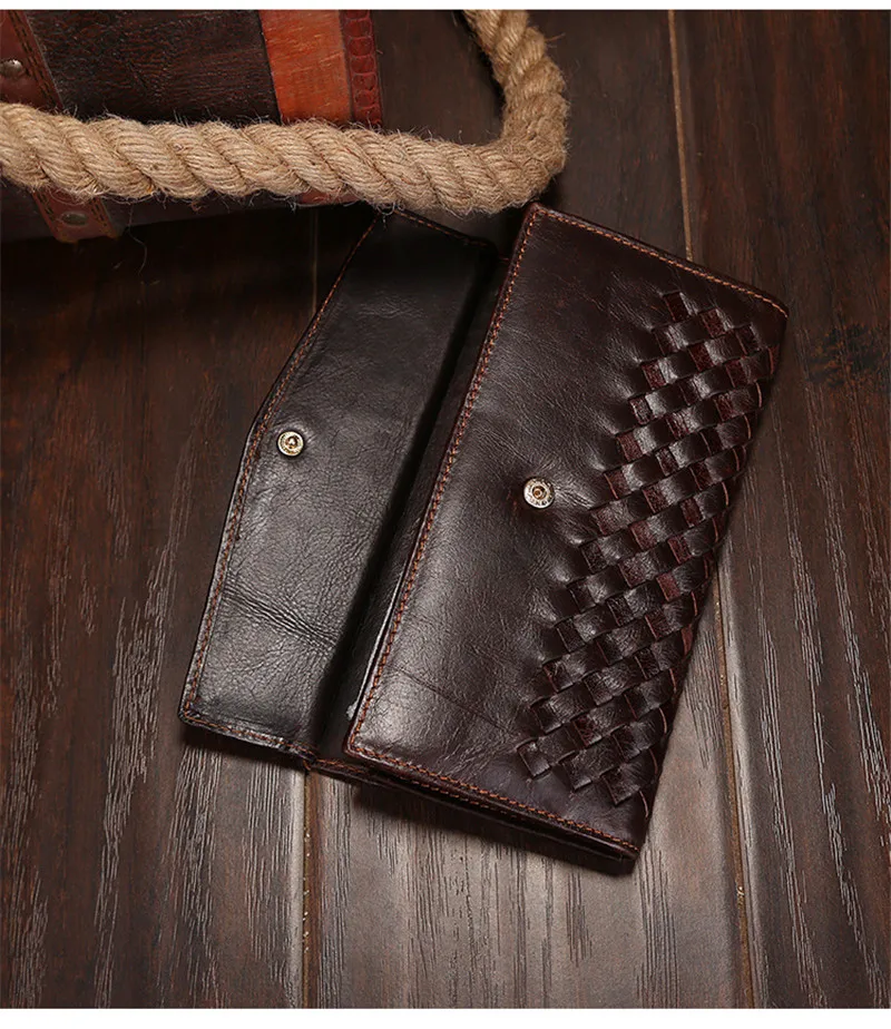 Винтажный Мужской кошелек из натуральной кожи бумажник с зажимом для денег