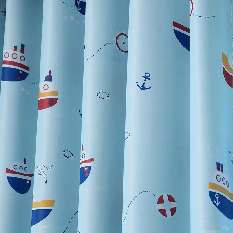 Curtain Topfinel, уже готовые затемненные шторы в простом стиле для Гостиная Спальня Дети Детская комната декоративная домашние занавески на окно, занавески синий Лодка - Цвет: Curtain