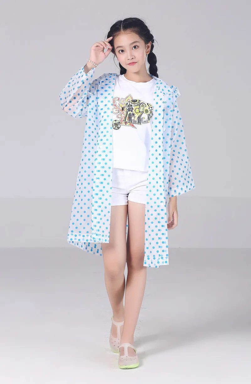 Прозрачный ЭВА-пластик дождь точки модный детский дождевик для мальчиков и