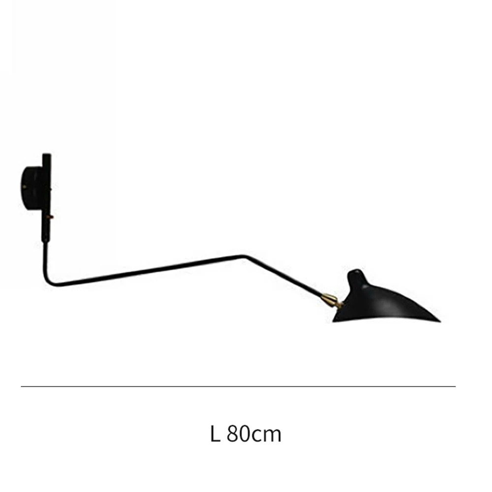 L 80cm 1 Head Black Длинный светодиодный настенный светильник в виде утенка, Ретро стиль, лофт, домашний декор, настенный светильник, скандинавский стиль, простые когти, утка, бра, Декор - Цвет абажура: L 80cm 1 Head Black