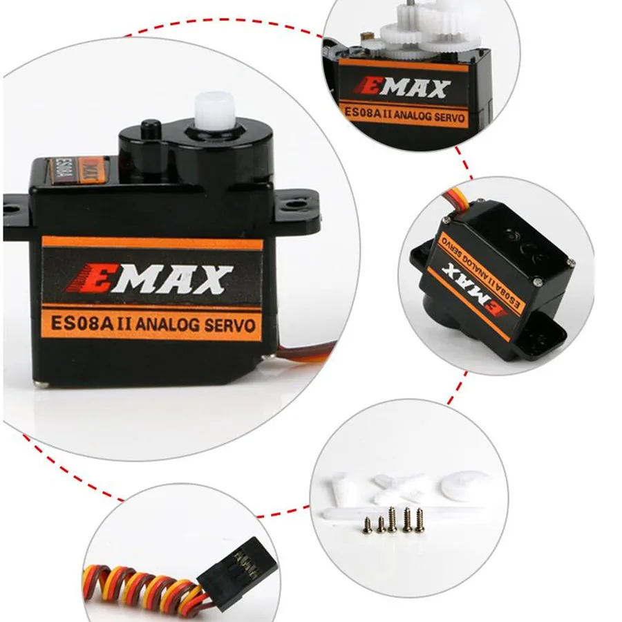 EMAX 9 г цифровой сервопривод ES08A II мини с высокой чувствительностью для