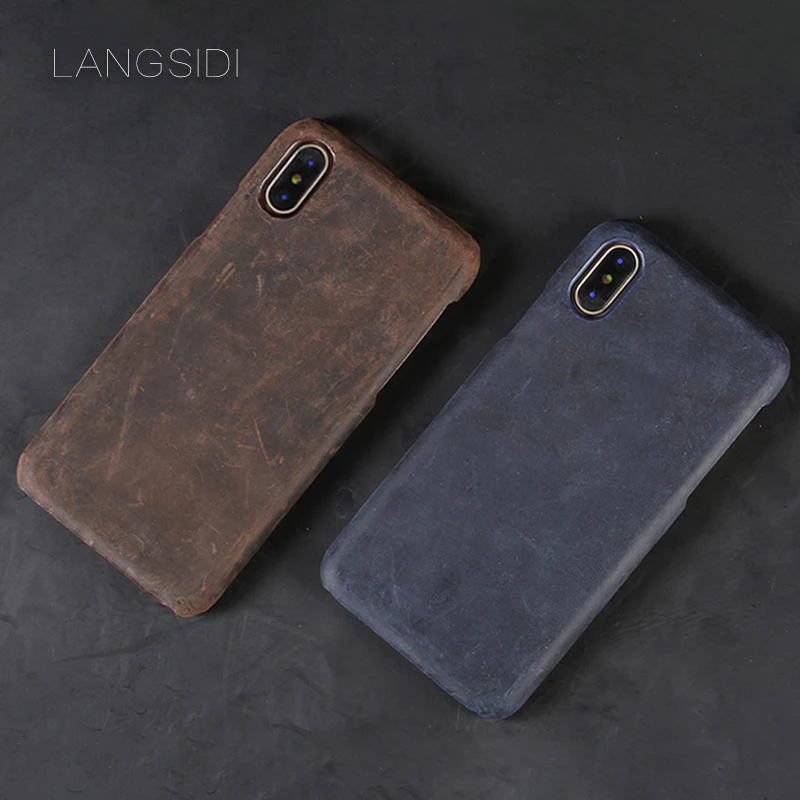 LANGSIDI чехол для iPhone 7 Plus ручной работы из натуральной коровьей кожи заказанный