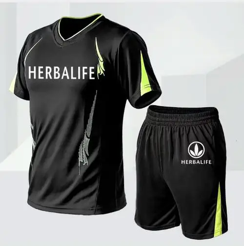 Herbalife одежда спортивный Быстросохнущий дышащий материал, впитывающий влагу мужской летний спортивный фитнес Открытый Спортивная одежда большой
