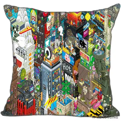 Pillowcase Лучший заказ Nyc Нью-Йорк(1)@ Наволочка на подушку, спальня домашняя квадратная Наволочка на молнии(с одной стороны)#190404-01-179 - Color: Pillowcase