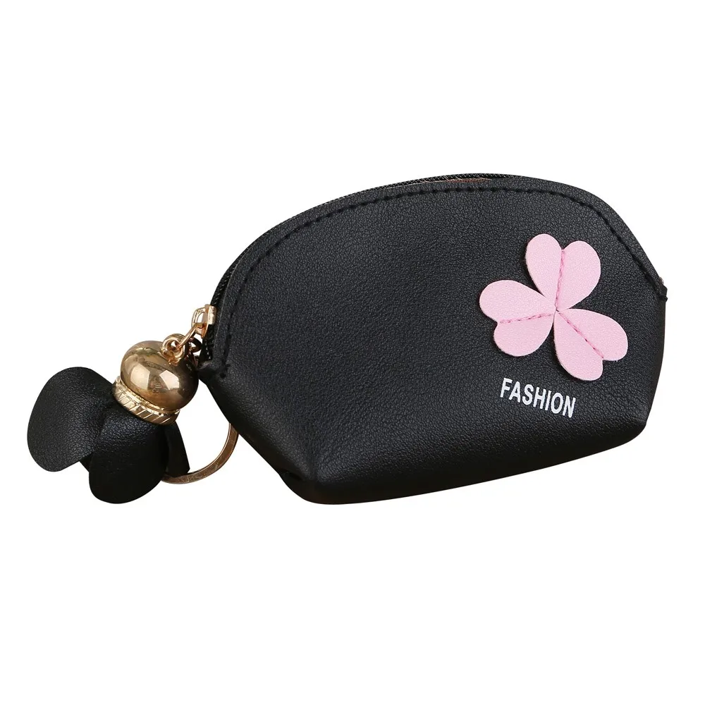 Модные женские туфли цветок бумажник на молнии брелок кошелек для монет сумка