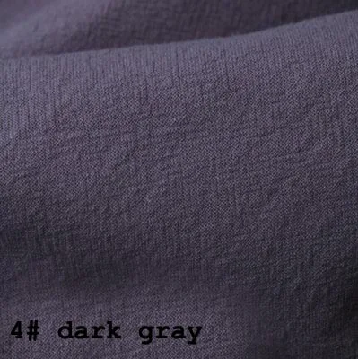 4 dark gray Хлопок/лен вареный креп синий розовый зеленый фиолетовый черный темно-синий желтый коричневый ткани для одежды платье Весна ручной работы ремесло Sashiko - Цвет: 4 dark gray