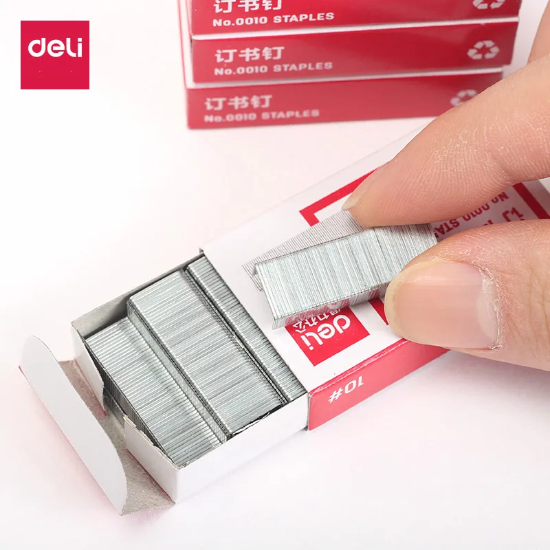 

Deli 0010 Small Staples 10# 10/6 Staples 1000 / Box Office Supplies Stainless Steel Nails 20 Boxes 12 Sheets Thickness