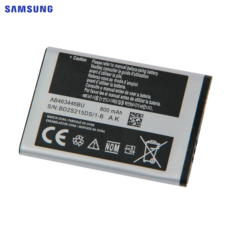 Оригинальная батарея samsung AB463446BU AB463446TU для samsung S139 M628 X520 F258 E878 X208 E1200M SGH-B108 GH-M310 SGH-L258 800 мА-ч