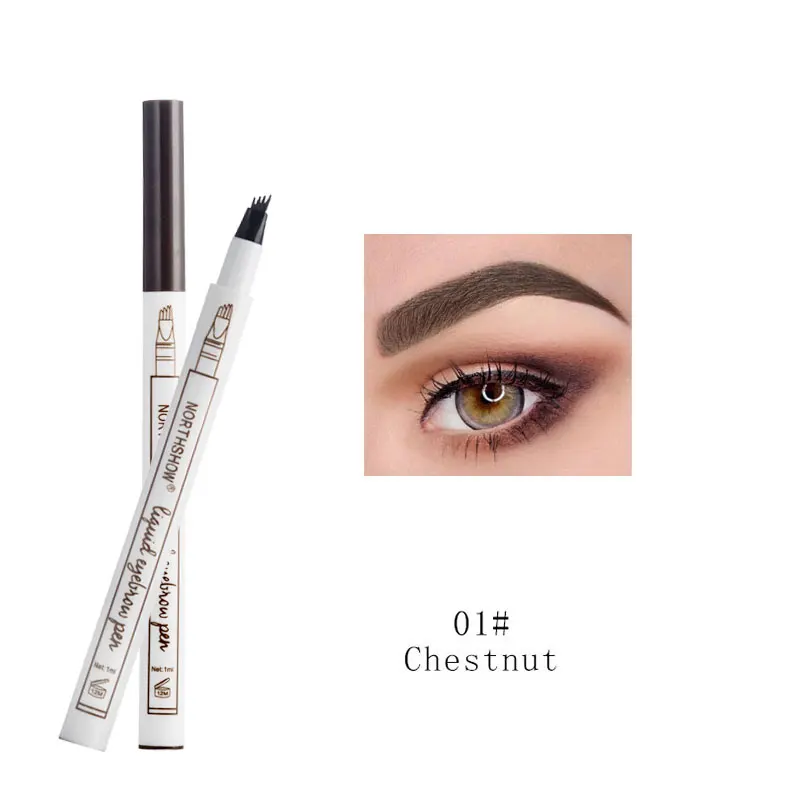 1 Microblading татуировки жидкости карандаш для бровей Водонепроницаемый длительный 4 вилки кончик тонкой эскиз краска для бровей чернилами макияж инструменты - Цвет: 1