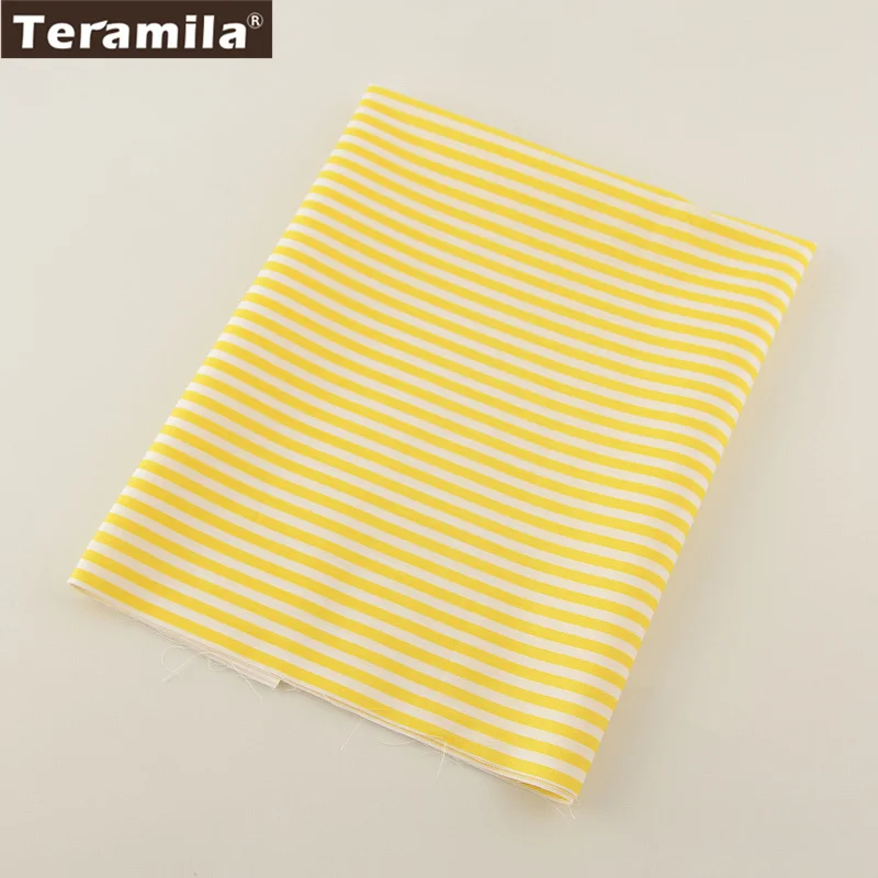 Home Textile Material Bed Sheet Patchwork Quilting Tecido 100% Cotton Fabric Light Yellow Strips Designs Twill Fat Quarter | Дом и сад