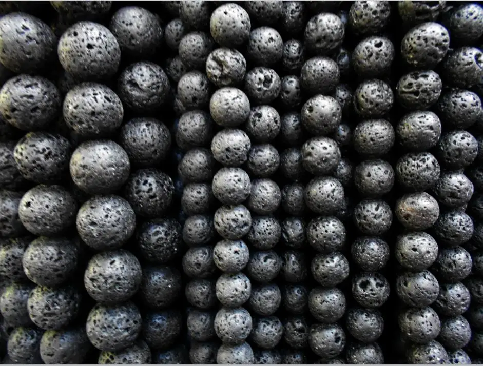 Бусина из Натуральной Черной Лавы 6/8/10/12 мм 15 5 дюйма|lava beads 6mm|lava beadsblack lava |