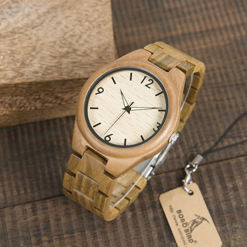 Часы BOBO BIRD Green Sandalwood мужские часы с браслетом светящиеся деревянные подарок