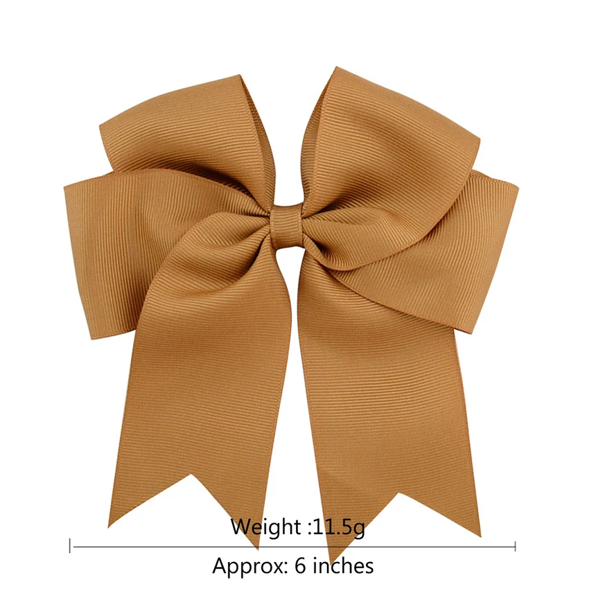20 пар 6 дюймов большой Cheer Grosgrain ленты бант аксессуары для волос ручной работы Твердые Болельщицы банты для волос с аллигатором заколки для волос