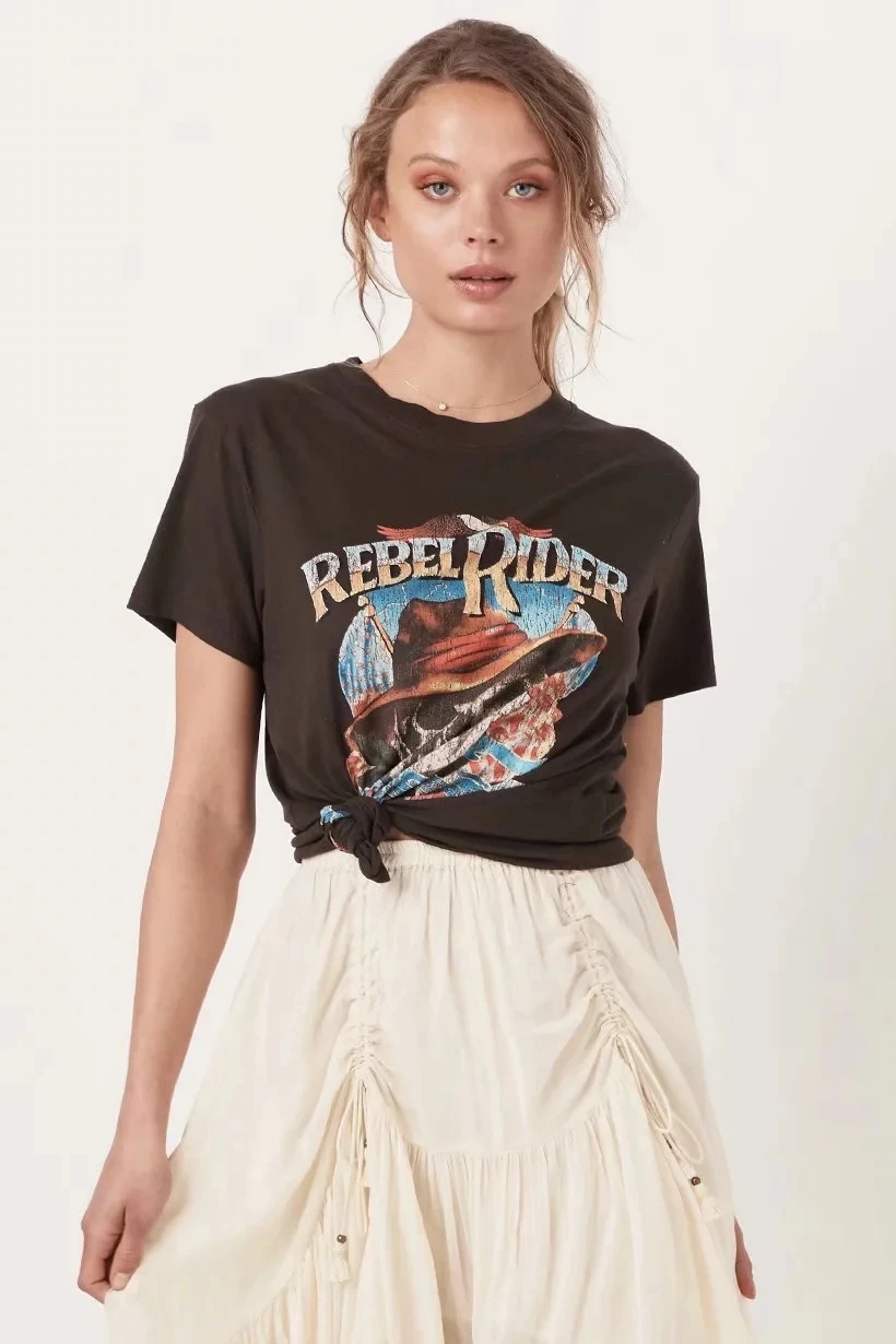 Уличная однотонная хлопковая Футболка с принтом скелета для женщин harajuku camisetas verano mujer plu Размер оверсайз