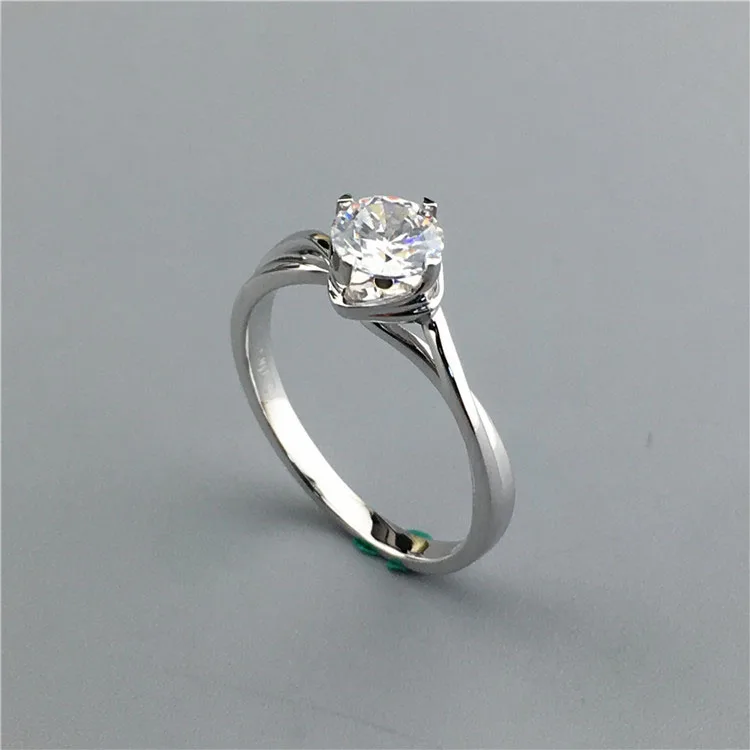 Брендовое новое кольцо с бриллиантом 0 8 карат 18 к белое золото Moissanite классическое
