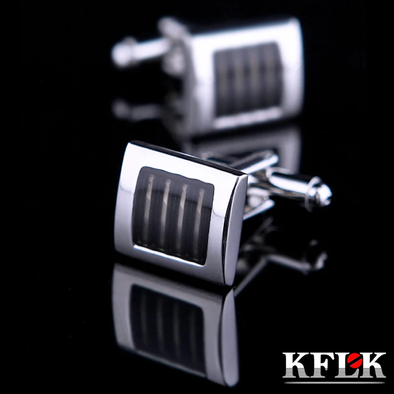 

KFLK 2020 Luxury shirt cufflinks for mens Brand cuff buttons Gray cuff links High Quality gemelos wedding abotoaduras Jewelry