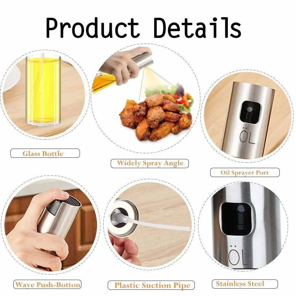 100 мл нержавеющая сталь стекло оливковый насос спрей бутылка масляный соус