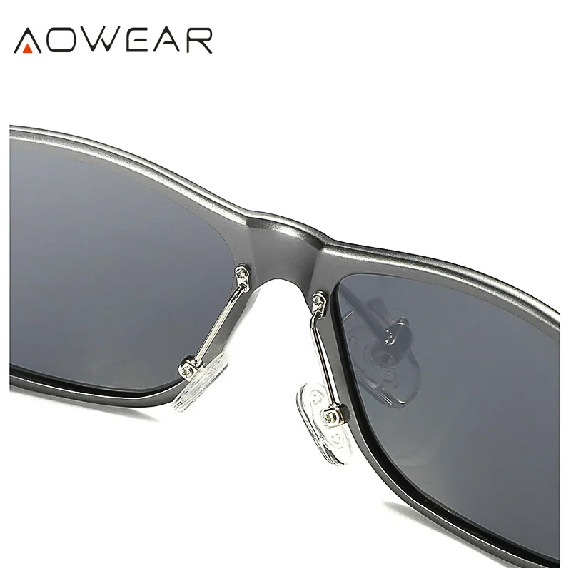 AOWEAR Роскошные качественные солнцезащитные очки мужские Поляризованные алюминиевые ретро солнцезащитные очки мужские очки поляроидные квадратные очки Lunette De Soleil