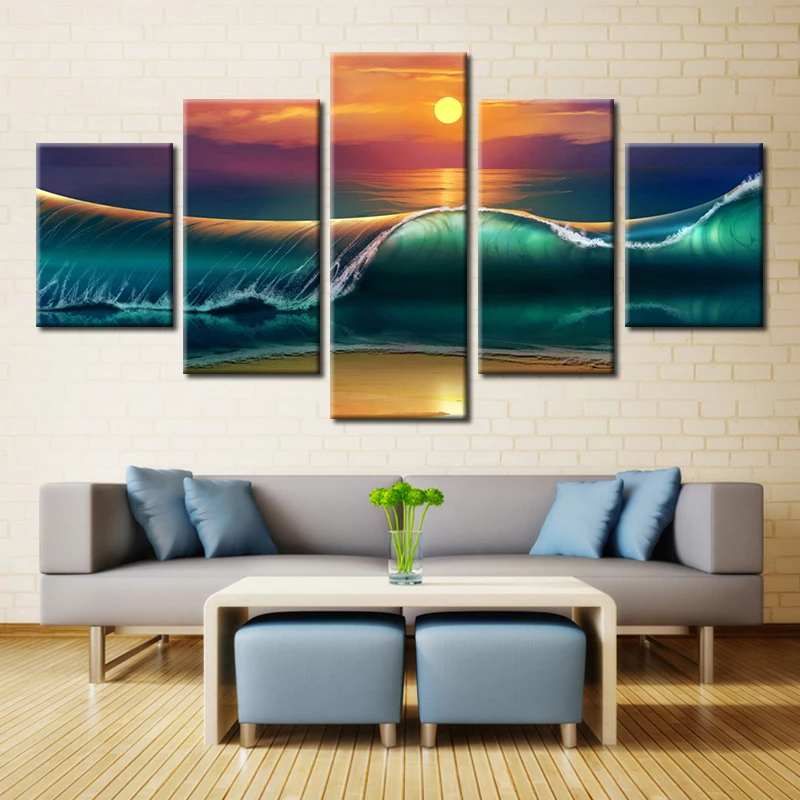 

Modern 5 Piece Canvas Painting Wall Art Picture With No Frames Landscape Paintings Dream Scenery Home Decoration