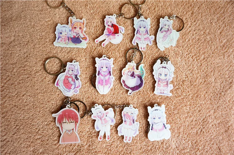 12 шт./компл. Kobayashi san Chi no Maid брелок в виде дракона Аниме Фигурка Tohru Косплей Канны
