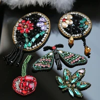 3d handmade rhinestone beaded patches for clothing diy sew on animals dragonfly embroidery applique decorative sequin parches