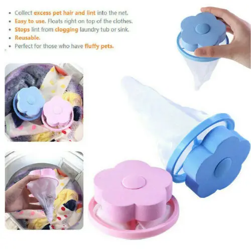 4 шт полиэстер полезный розовый синий 2 ColorsFloating Pet мех Ловца Прачечная для
