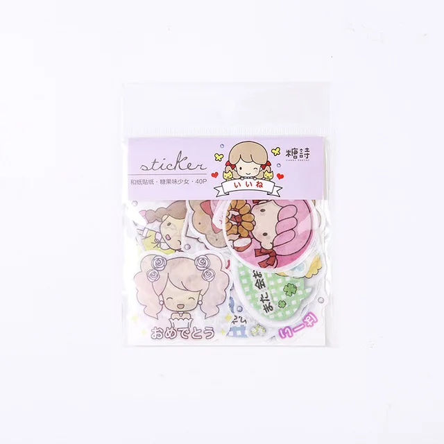 40 шт./партия Kawaii Канцтовары наклейки мультфильм девушки дневник планировщик декоративные мобильные наклейки Скрапбукинг DIY ремесло наклейки - Цвет: 5