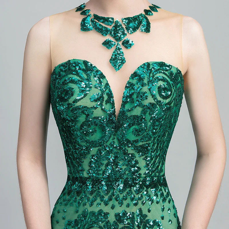 Женское вечернее платье Forevergracedress зеленое длинное формальное без рукавов с