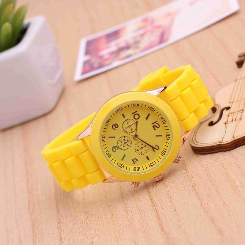 yellow Силиконовые часы, детские часы, милые Мультяшные карандаши, детские часы, женские спортивные кварцевые часы, женские наручные часы, подарок для девочек и мальчиков - Цвет: yellow