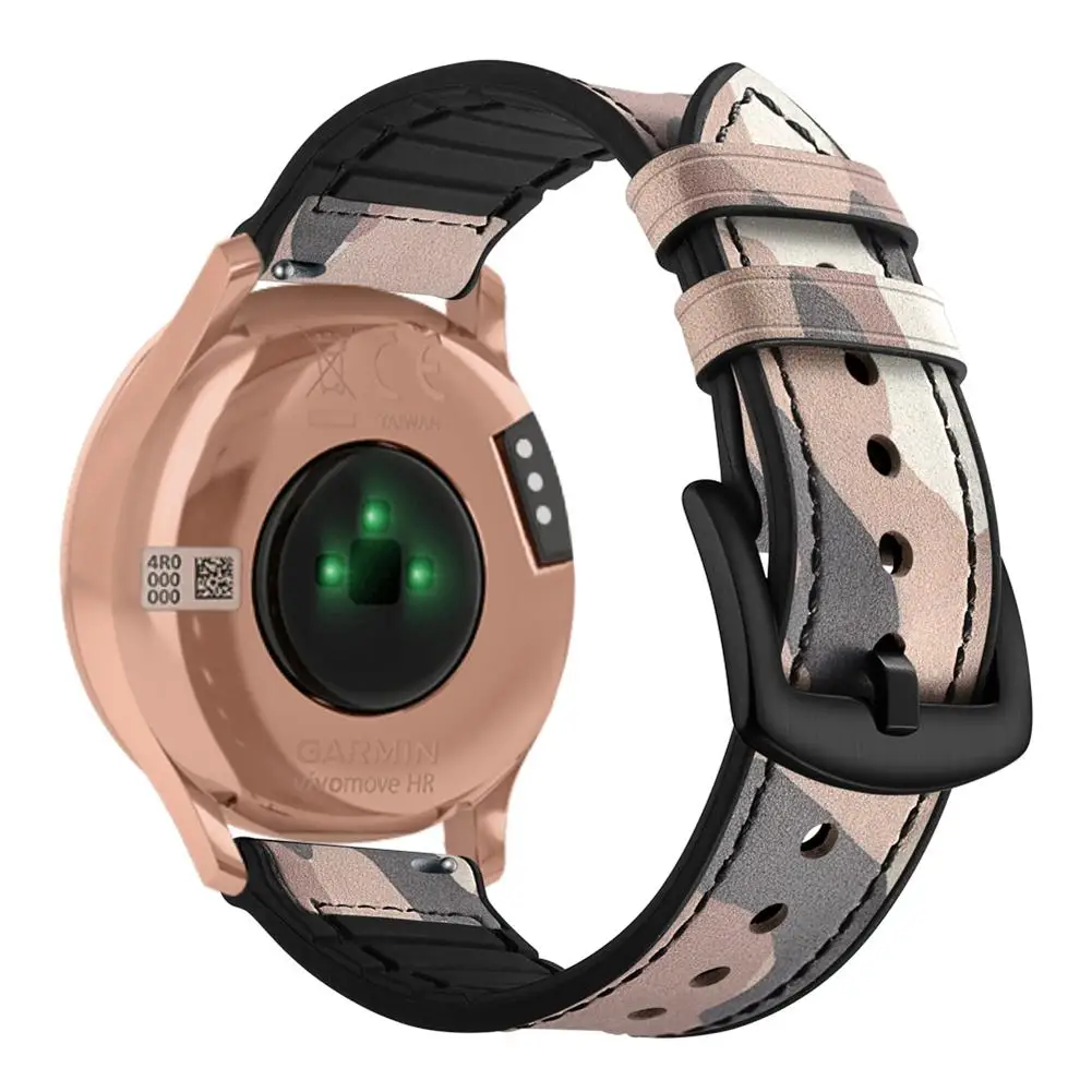 Кожаный ремешок для часов Garmin Vivoactive3 VivomoveHR силиконовая наклейка первый слой