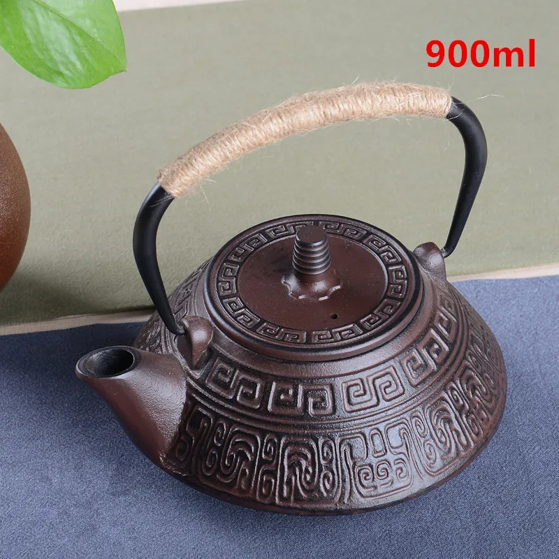 

Hot Sale Cast Iron Tea Pot Set Japanese Teapot Tetsubin Kettle Drinkware KungFu Tools Stainless Steel Strainer Tea Kettle 900ml