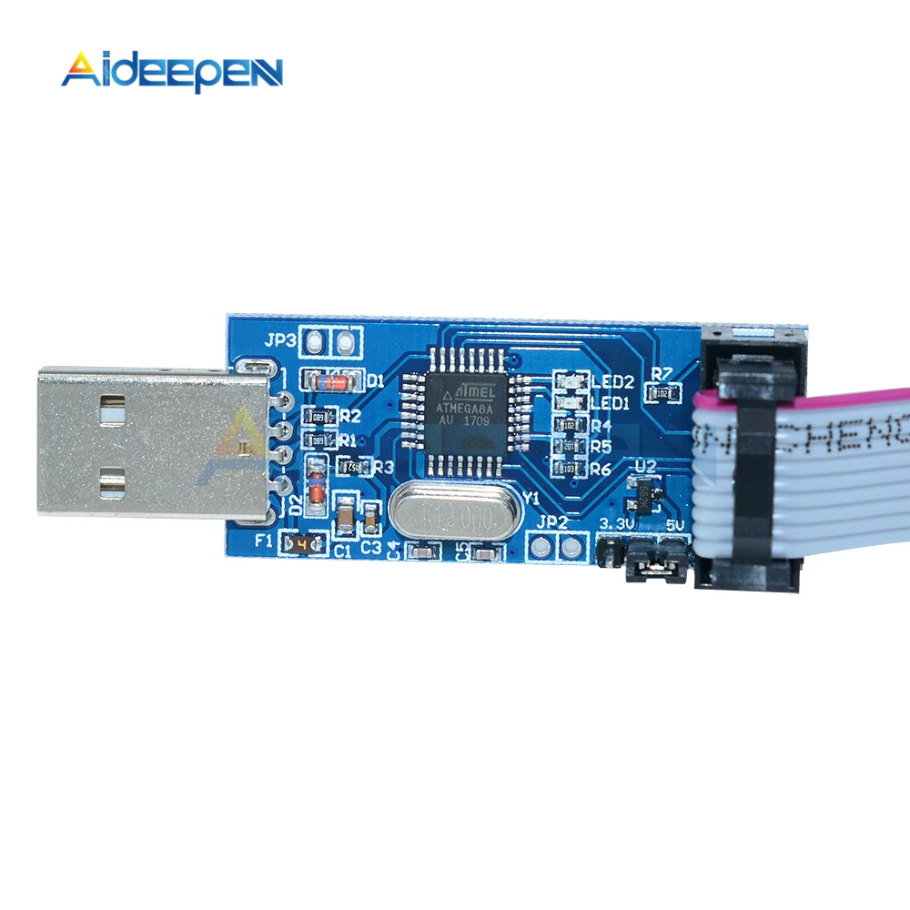 USBASP USBISP AVR программатор USB ISP ASP ATMEGA8 ATMEGA128 10Pin провод Поддержка Win7 64Bit|Детали и
