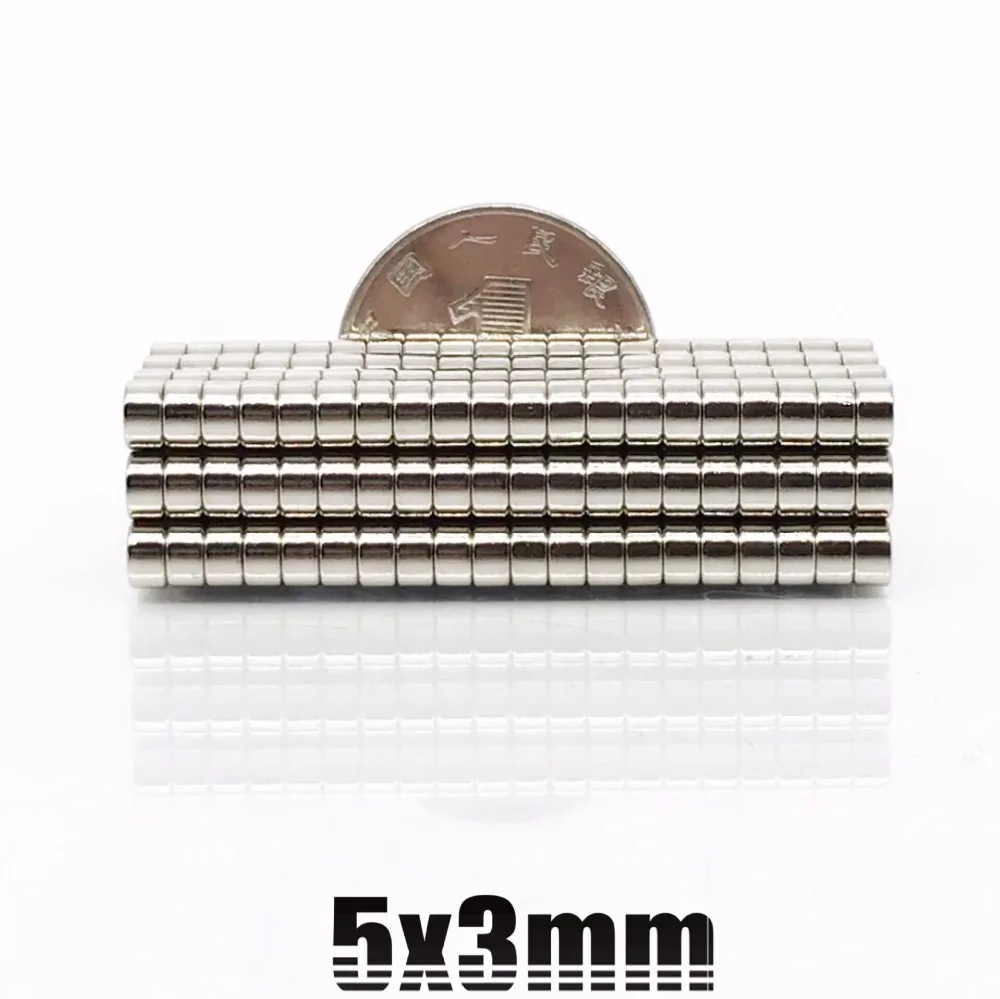 20/50/100/200 шт 5x3 мм 5x3 супер сильный редкоземельных магнитов маленькие круглые мощный профессиональный неодимовый магнит на холодильник n35 5x3 мм d5* 3 мм