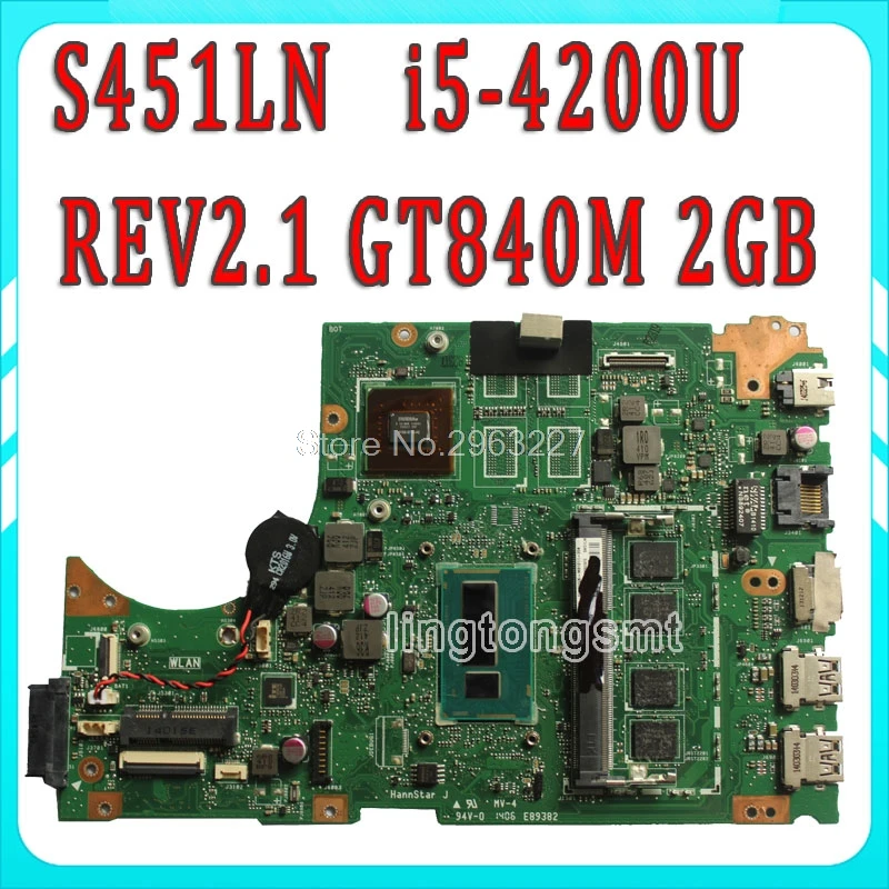 Для For Asus S451 S451L V451 V451L S451LN S451LB материнская плата для ноутбука REV2.1 i5-4200u GT840M 60NB05D0-MB1211
