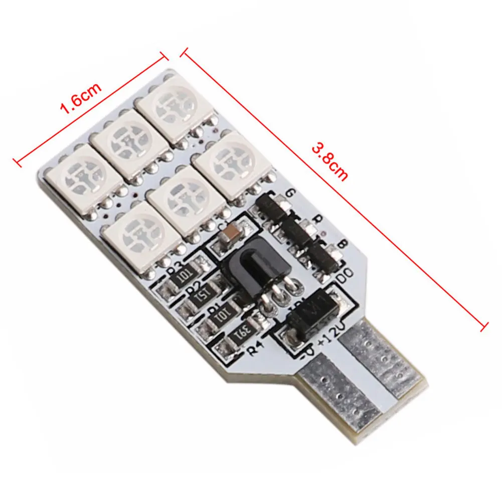 2 шт. 5050 SMD RGB T 10 светильник на танкетке лампы 6led 12led C ar для чтения боковой