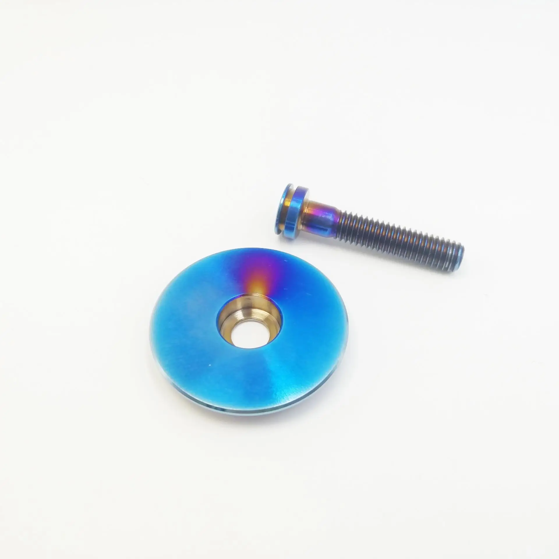 Титановая Крышка W M6x30mm болт для велосипедной гарнитуры, верхняя крышка крышки подходит для 1 1/" трубки Ti винты MTB велосипеды крепления - Цвет: Burning Blue