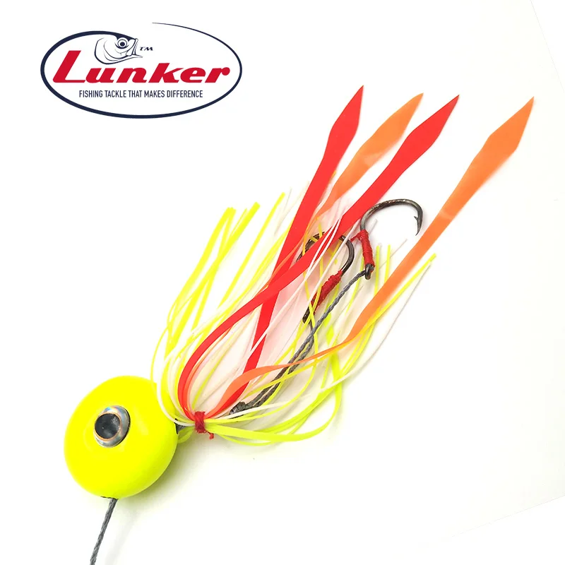 Lunker Тай Kabura резиновая 40 60 г Металическая дергающаяся лазерная головка Красного