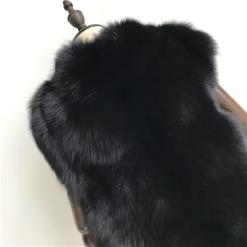 Black Натуральный Лисий мех пальто Длинная секция женское меховое пальто зимнее роскошное Лисий Мех действительно Высокое качество пальто - Цвет: Black