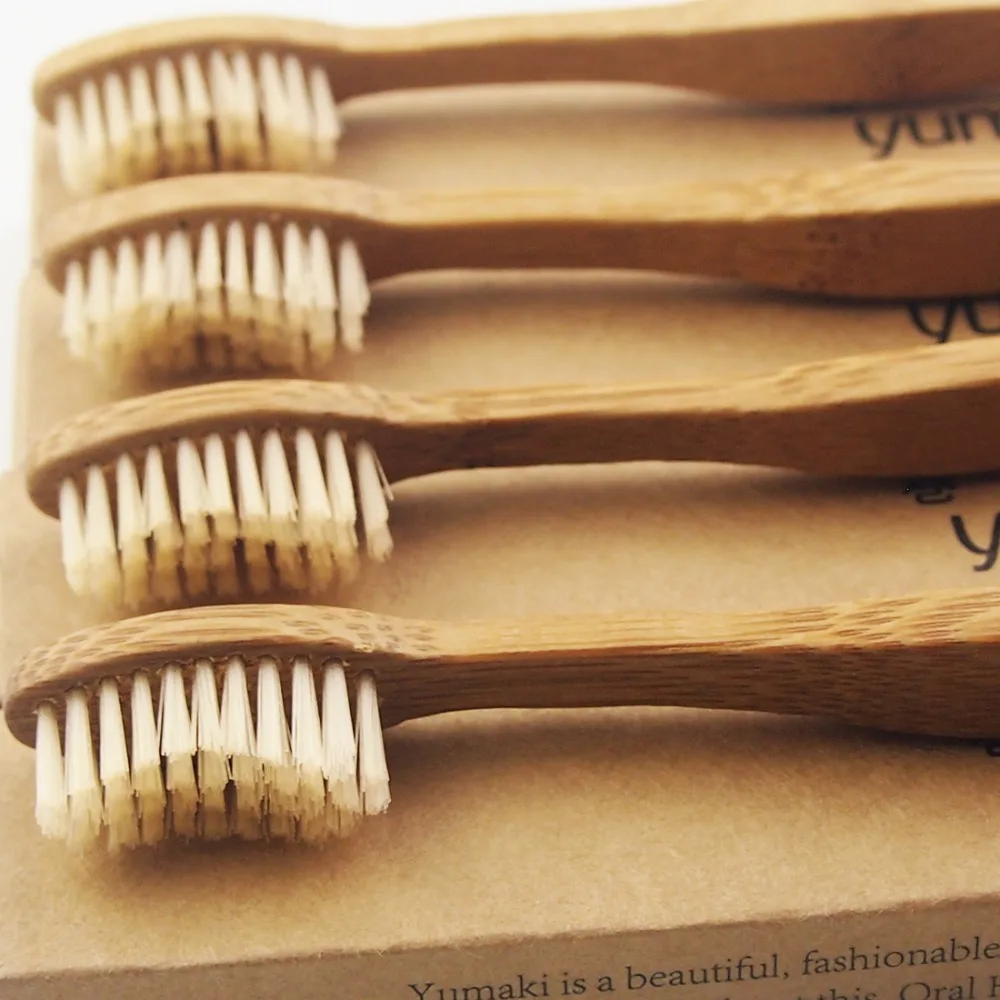Зубная щетка из бамбукового волокна с мягкой щетиной 100 шт.|wood toothbrush|toothbrush woodnovelty