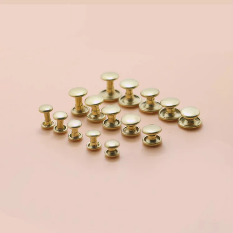 

gold Brass Double Cap Round Rapid Rivet Punk Rock Leathercraft Rivet