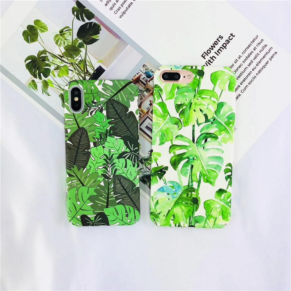 Чехлы для iphone 7 художественный зеленый тропических растений шаблон телефона