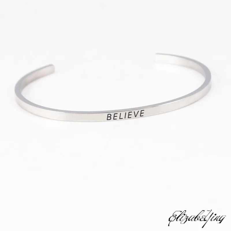 Женские браслеты-манжеты из нержавеющей стали 316L с надписью Love | Украшения и