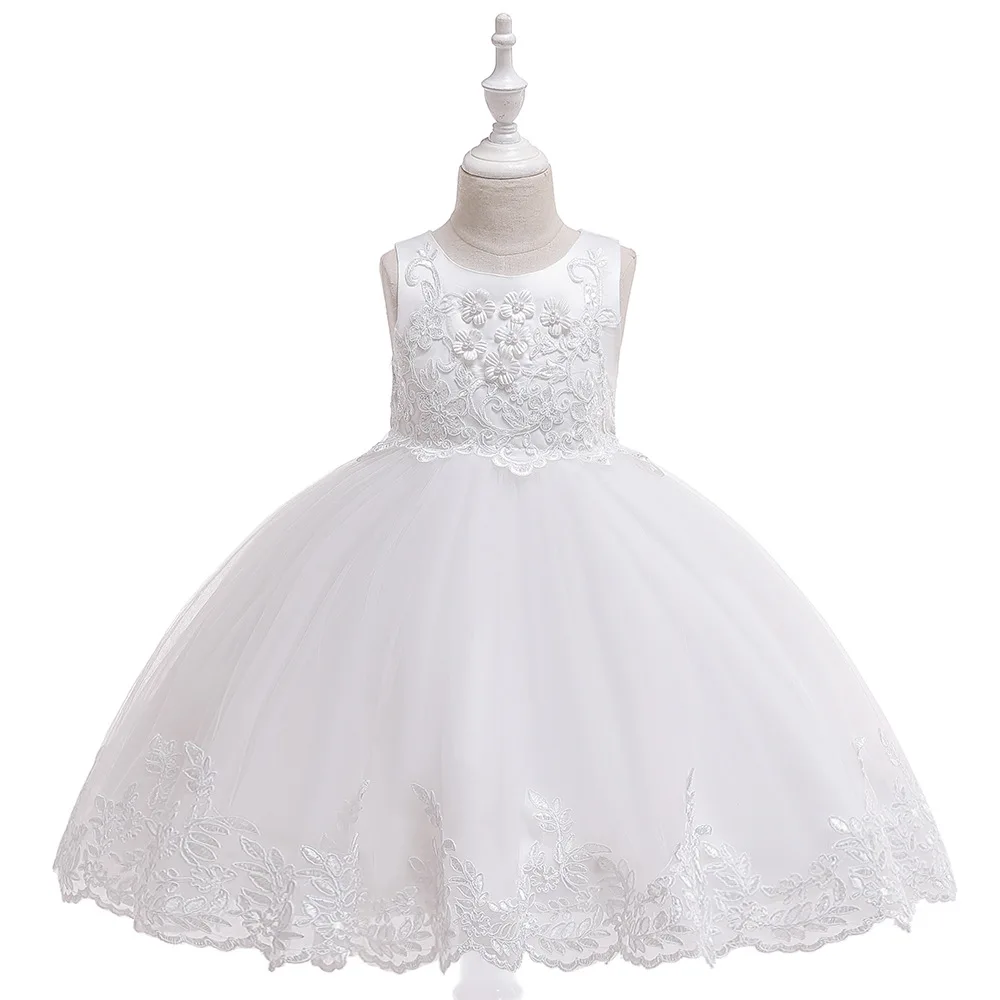 Платья принцессы с цветами для девочек 2021 свадьбы кружевная Тюлевая пачка