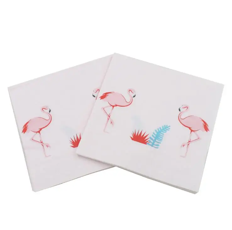 Paper Napkin 20pcs Фламинго одноразовые наборы посуды бумажные чашки тарелки салфетки соломинки столовая посуда для украшения на свадьбу на день рождения вечерние принадлежности - Цвет: Paper Napkin 20pcs