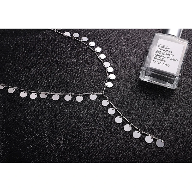 Blue bird tears high quality reflective large round temperament sexy T-shaped necklace women accessories | Украшения и аксессуары